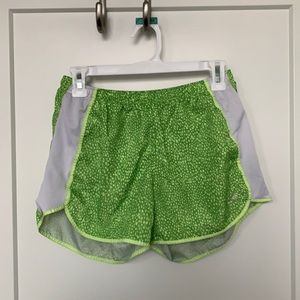 Green athletic shorts. Size S but fit a M.
